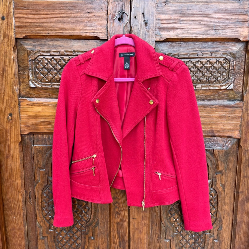 Red INC Fitted Moto Jacket